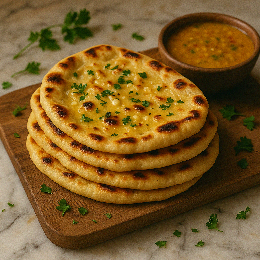 Stovetop Garlic Naan: Get Charred Bubbles with Cast Iron Pan
